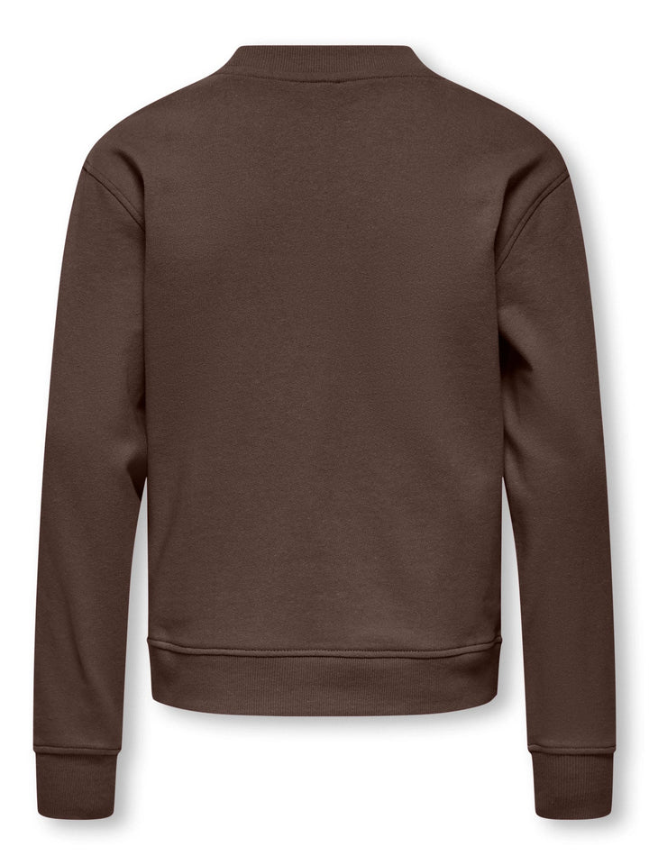 Kids Only Amalfi sweatshirt med rund hals - Coffee Bean for barn - Brobrobrille