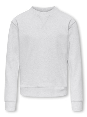 Kids Only Amalfi sweatshirt med rund hals - Oatmeal Melange for barn - Brobrobrille