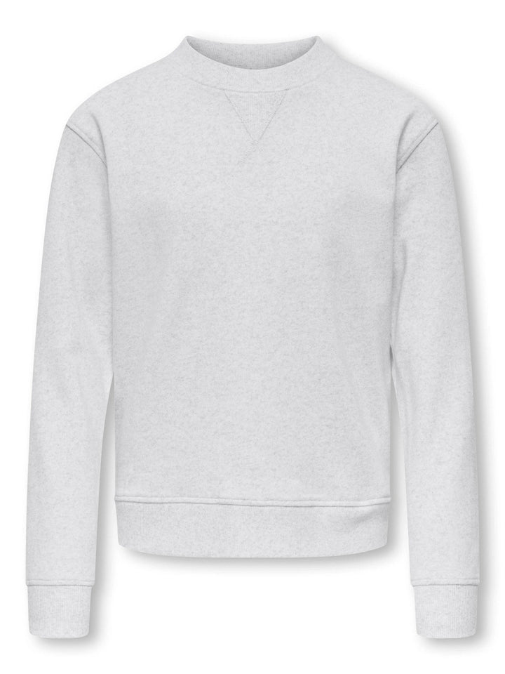 Kids Only Amalfi sweatshirt med rund hals - Oatmeal Melange for barn - Brobrobrille