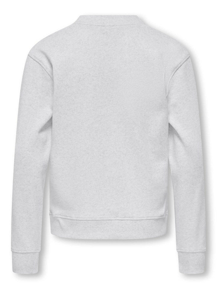 Kids Only Amalfi sweatshirt med rund hals - Oatmeal Melange for barn - Brobrobrille