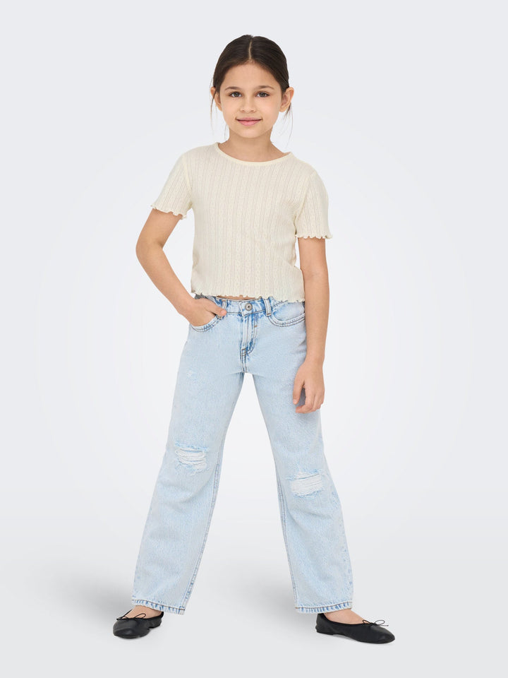 Kids Only Carlotta T - skjorte - Cloud Dancer for barn - Brobrobrille