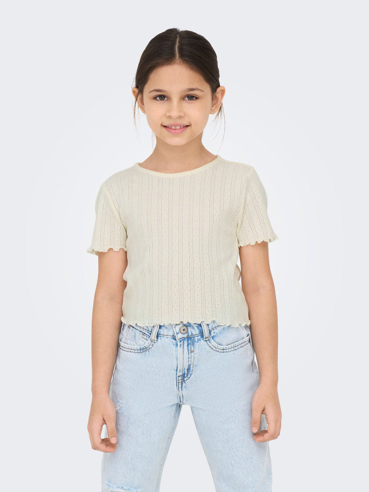 Kids Only Carlotta T - skjorte - Cloud Dancer for barn - Brobrobrille