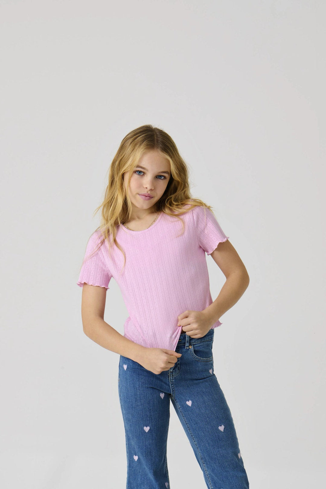 Kids Only Carlotta T - skjorte - Roseate Spoonbill for barn - Brobrobrille
