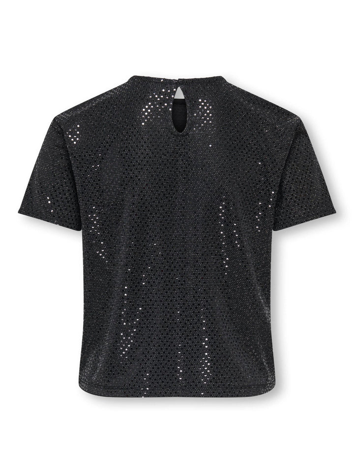 Kids Only Dazzling paljettopp - Black Silver Lurex/Black Sequins for barn - Brobrobrille