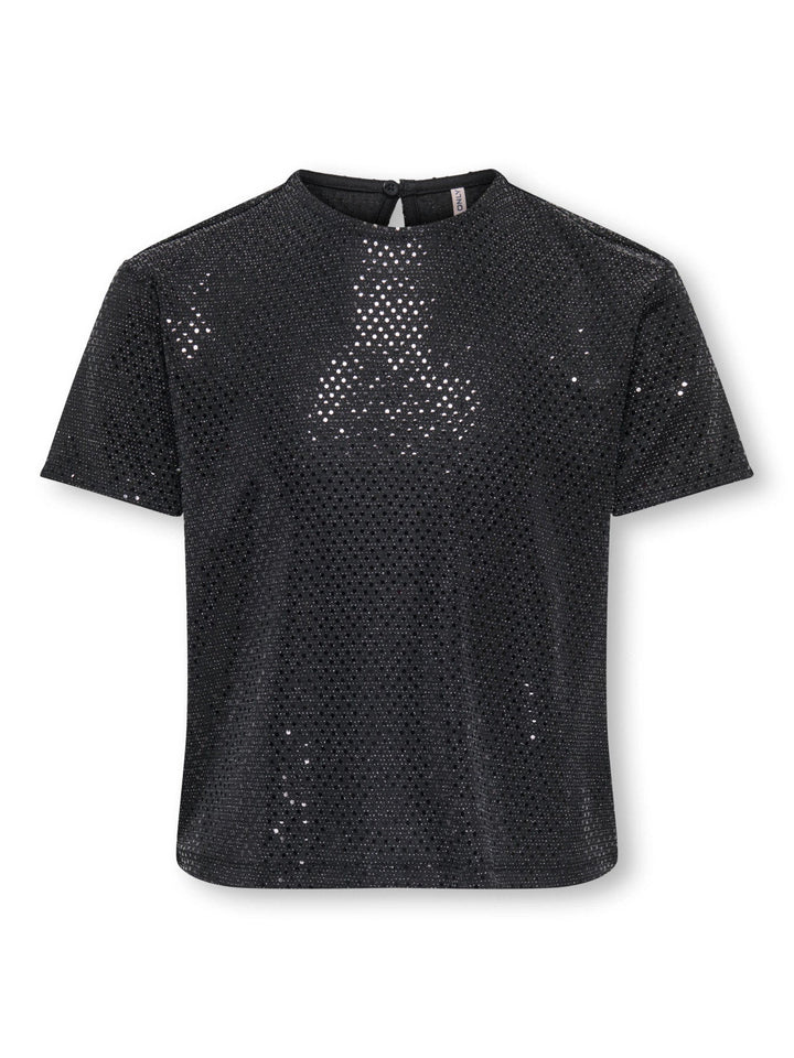 Kids Only Dazzling paljettopp - Black Silver Lurex/Black Sequins for barn - Brobrobrille