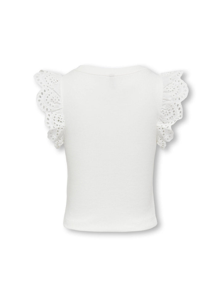 Kids Only Drea Topp med Volanger - Cloud Dancer for barn - Brobrobrille