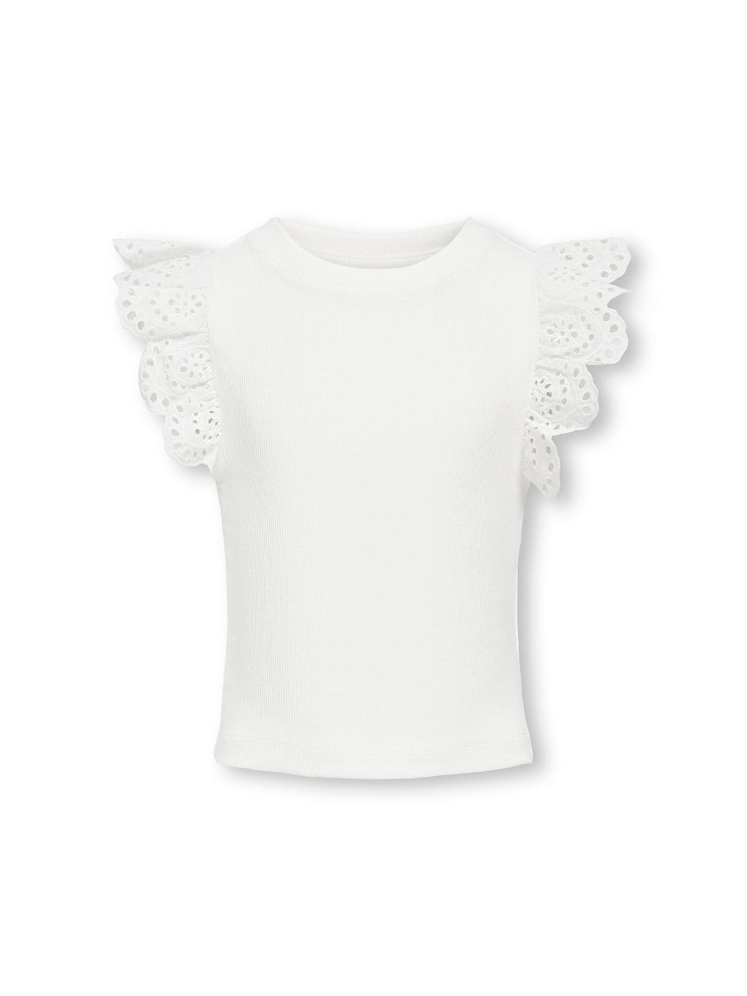 Kids Only Drea Topp med Volanger - Cloud Dancer for barn - Brobrobrille