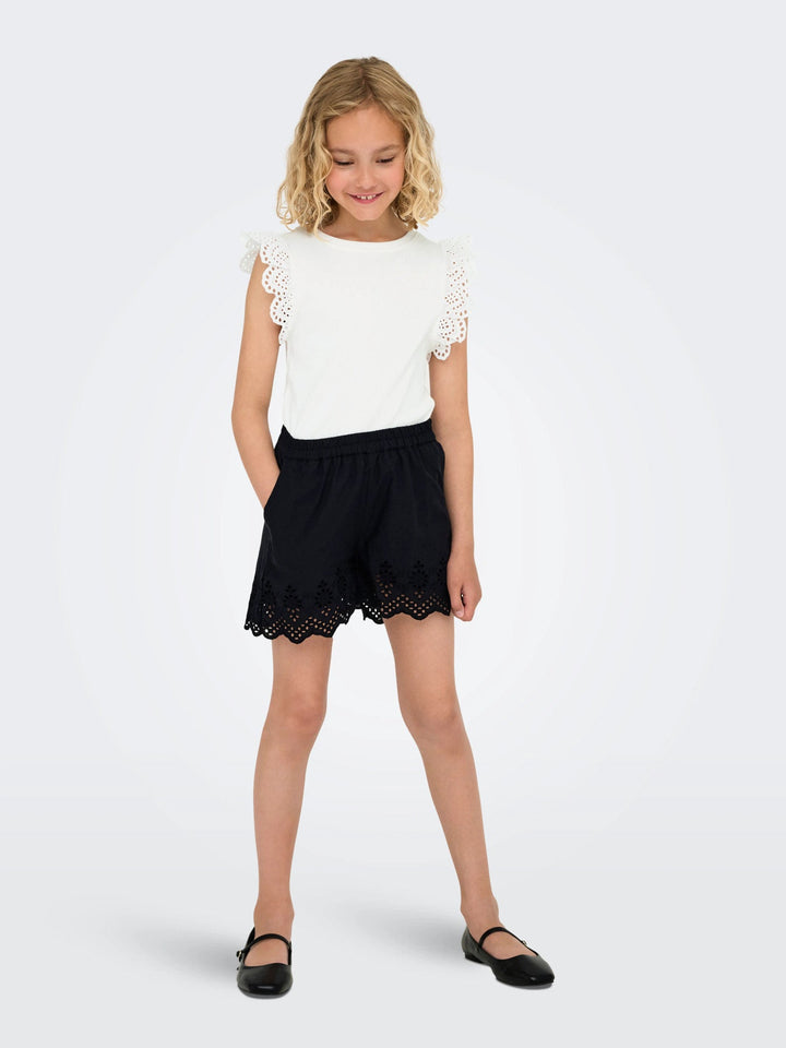 Kids Only Drea Topp med Volanger - Cloud Dancer for barn - Brobrobrille