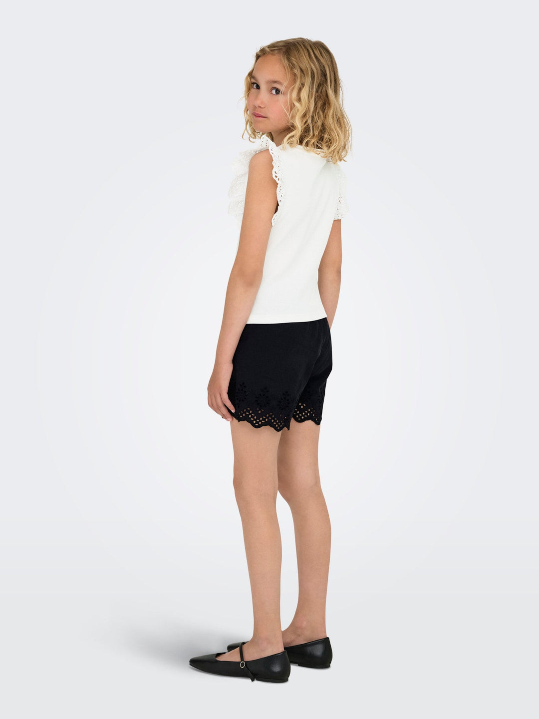Kids Only Drea Topp med Volanger - Cloud Dancer for barn - Brobrobrille