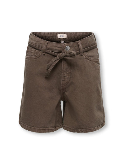 Kids Only Gianna Shorts med Knytebelte - Chocolate Brown for barn - Brobrobrille