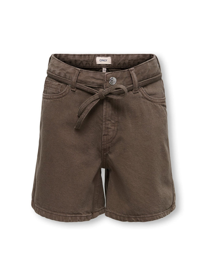 Kids Only Gianna Shorts med Knytebelte - Chocolate Brown for barn - Brobrobrille