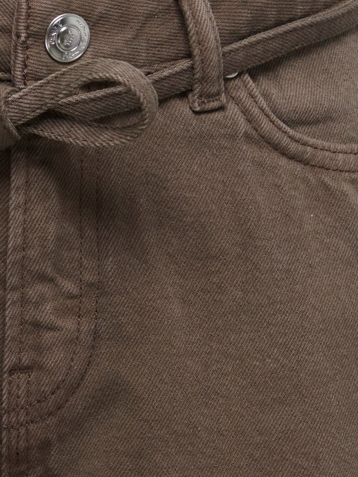 Kids Only Gianna Shorts med Knytebelte - Chocolate Brown for barn - Brobrobrille