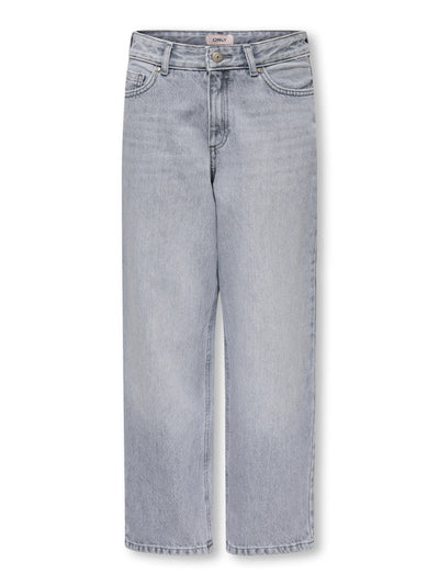 Kids Only Lopez jeans med vide ben - Medium Grey Denim for barn - Brobrobrille