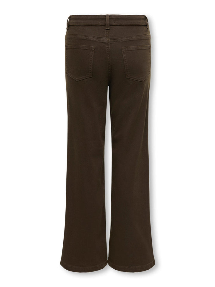 Kids Only Madison Blush jeans med vide ben - Dark Brown Denim for barn - Brobrobrille