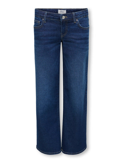 Kids Only Phoebe jeans med sleng - Dark Blue Denim for barn - Brobrobrille