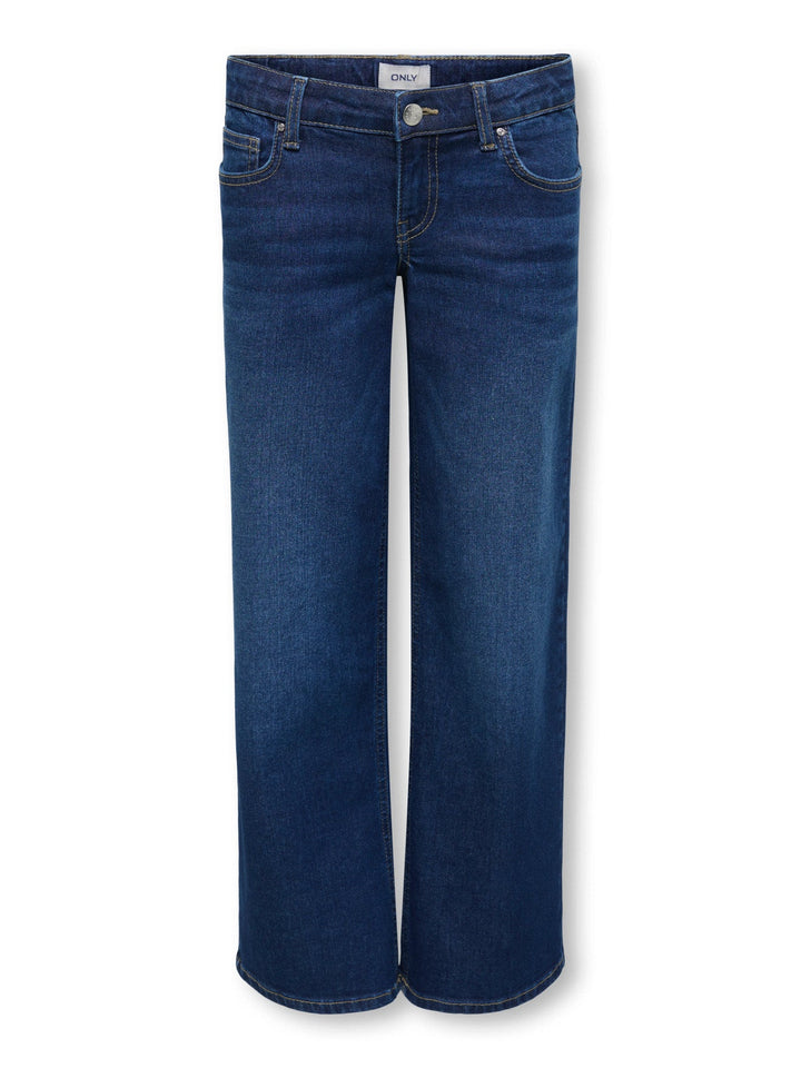 Kids Only Phoebe jeans med sleng - Dark Blue Denim for barn - Brobrobrille