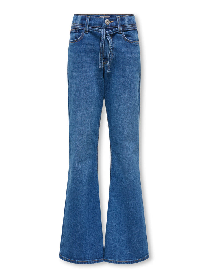 Kids Only Regent jeans med høyt liv og sleng - Medium Blue Denim for barn - Brobrobrille