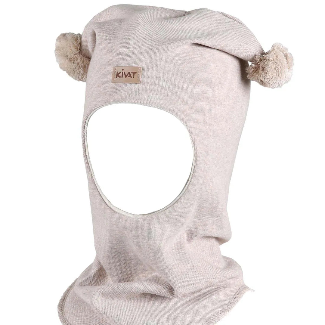 Kivat Balaclava i bomull med dusker - Sand for barn - Brobrobrille