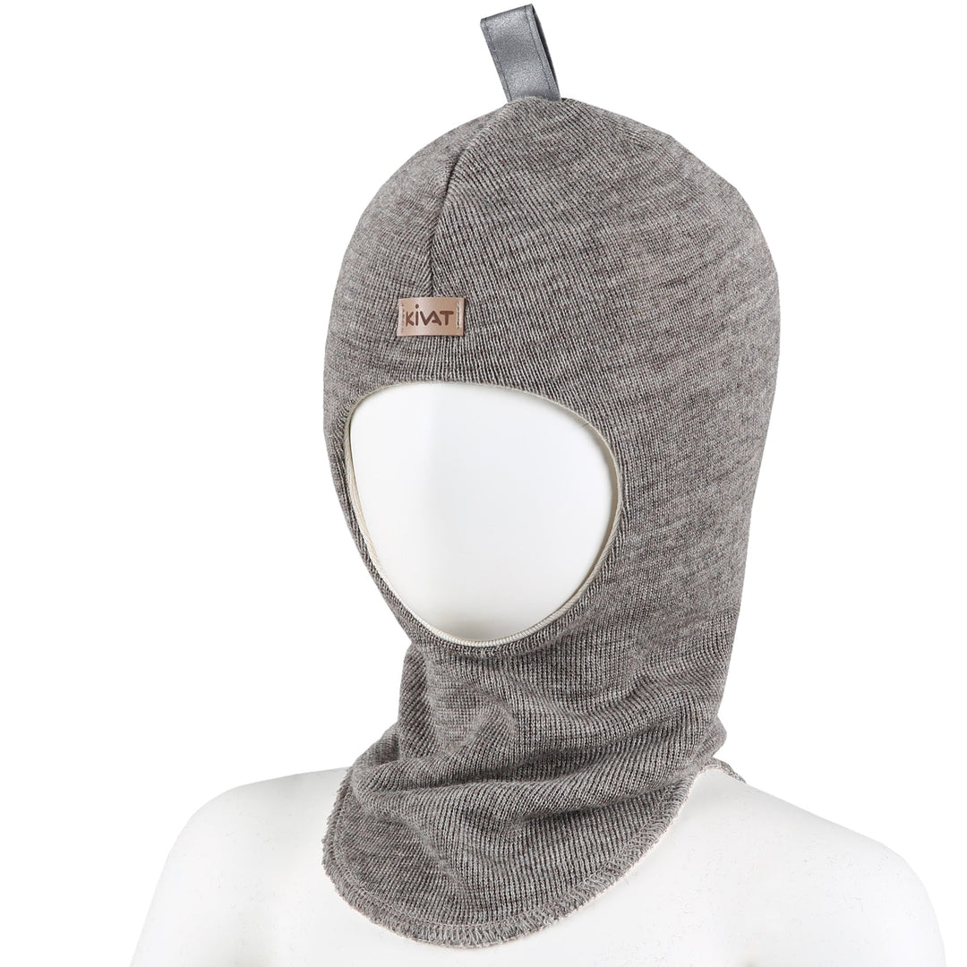 Kivat Balaclava i Ull - Beige Melert for barn - Brobrobrille
