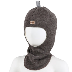 Kivat Balaclava i Ull - Brun Melert for barn - Brobrobrille