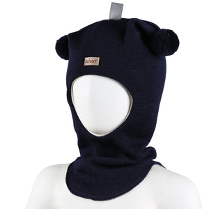 Kivat Balaclava i Ull Label med Dusker - Mørkeblå for barn - Brobrobrille
