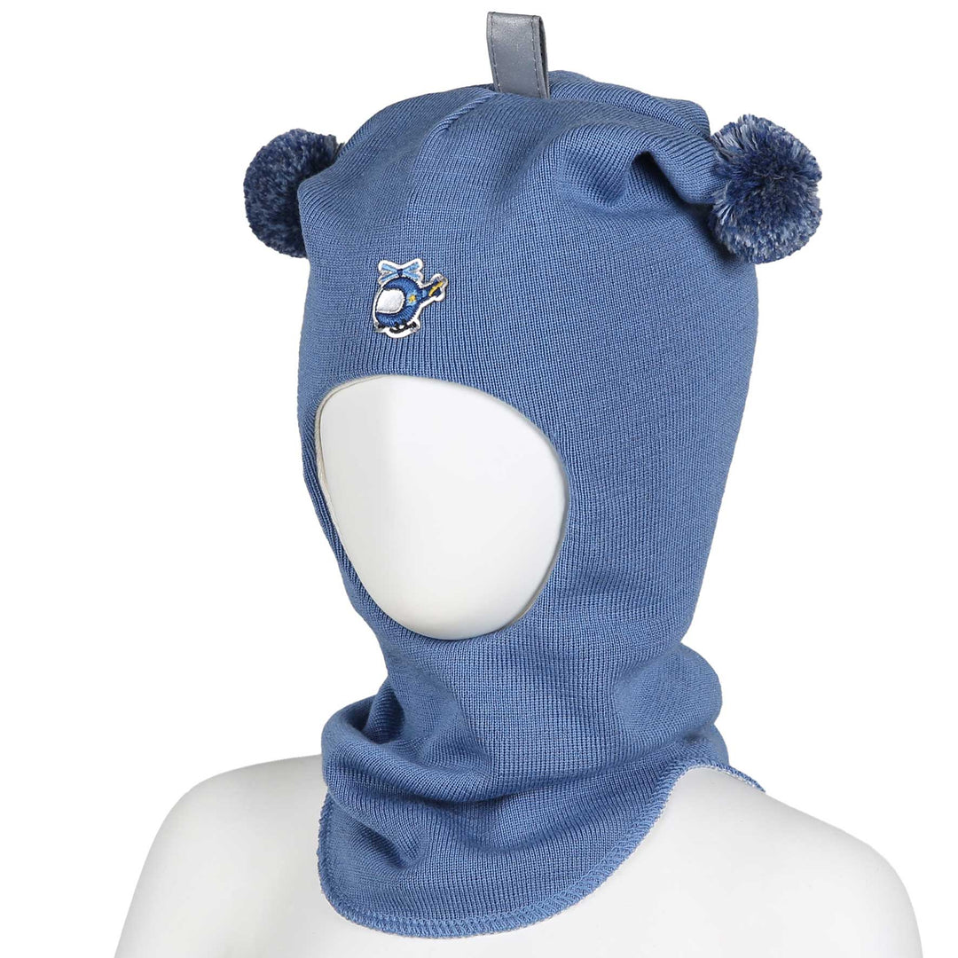 Kivat Balaclava i Ull med Dusker og Helikopter - Sky Blue for barn - Brobrobrille