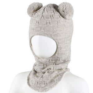 Kivat Balaclava i Ull med Store Dusker - Vanilla for barn - Brobrobrille