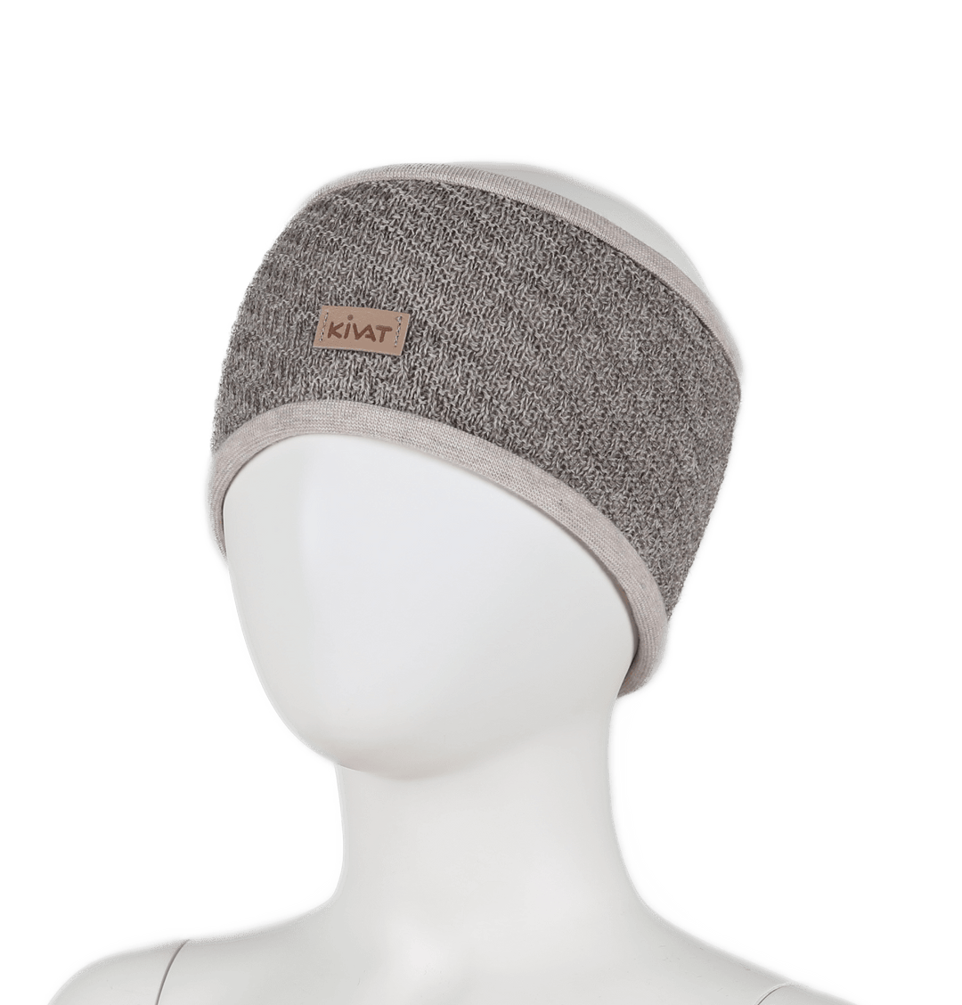 Kivat Flettestrikket Pannebånd i Ull - Beige Undyed for barn - Brobrobrille
