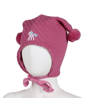 Kivat Knytelue i Ull med Enhjørning og Dusker - Heather Pink for barn - Brobrobrille