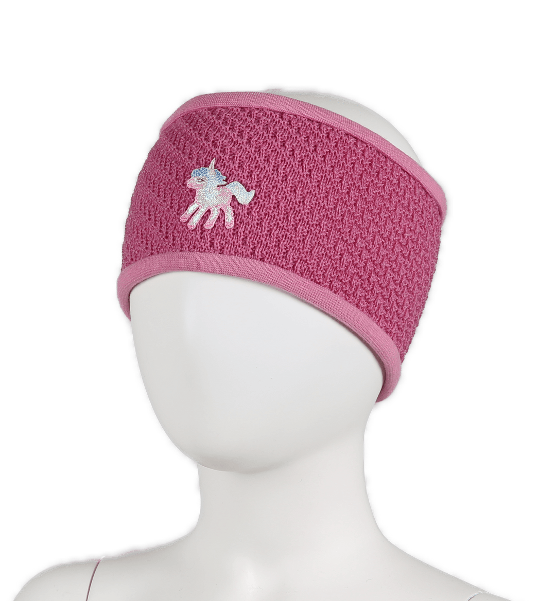 KIVAT Pannebånd Unicorn i ull - Heather Pink for barn - Brobrobrille