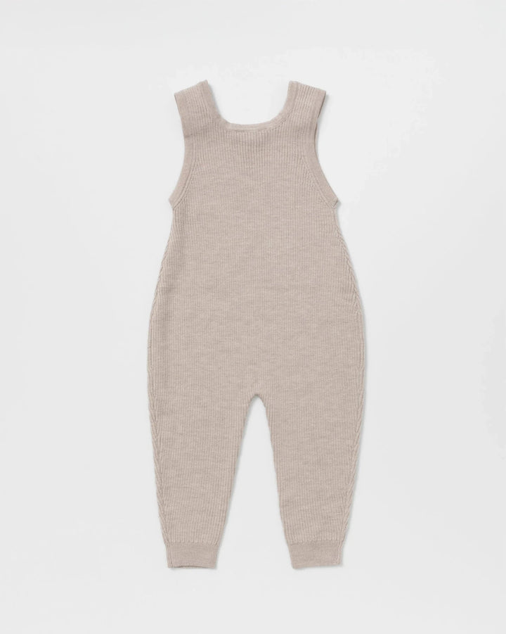 Lillelam Overall Rib Light i Merinoull - Lys Beige for barn - Brobrobrille