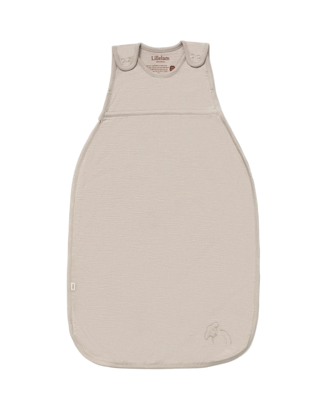 Lillelam Sovepose Luna i Merinoull - Lys Beige for barn - Brobrobrille