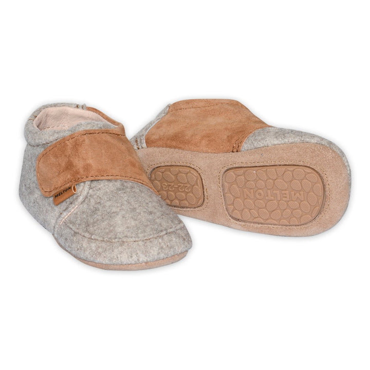Melton Cosy ulltøfler – Beige Melange for barn - Brobrobrille