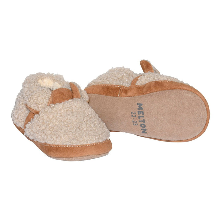 Melton Fuzzy teddy tøfler – Oxford Tan for barn - Brobrobrille