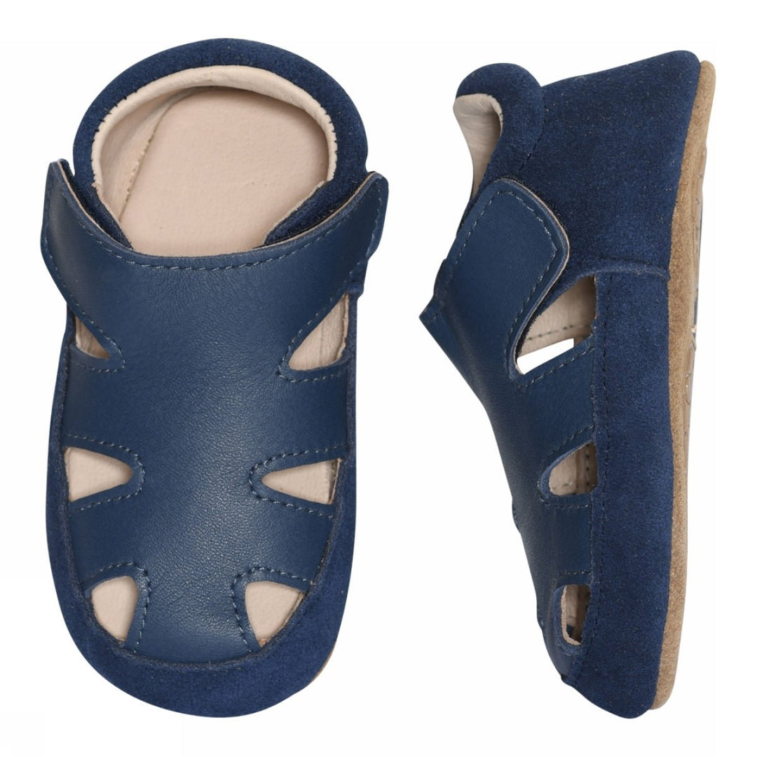 Melton Sandal skinntøfler - Marine for barn - Brobrobrille