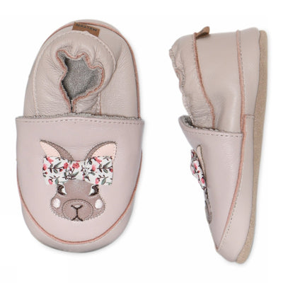 Melton Skinntøfler med Kaninmotiv - Rose Dust for barn - Brobrobrille