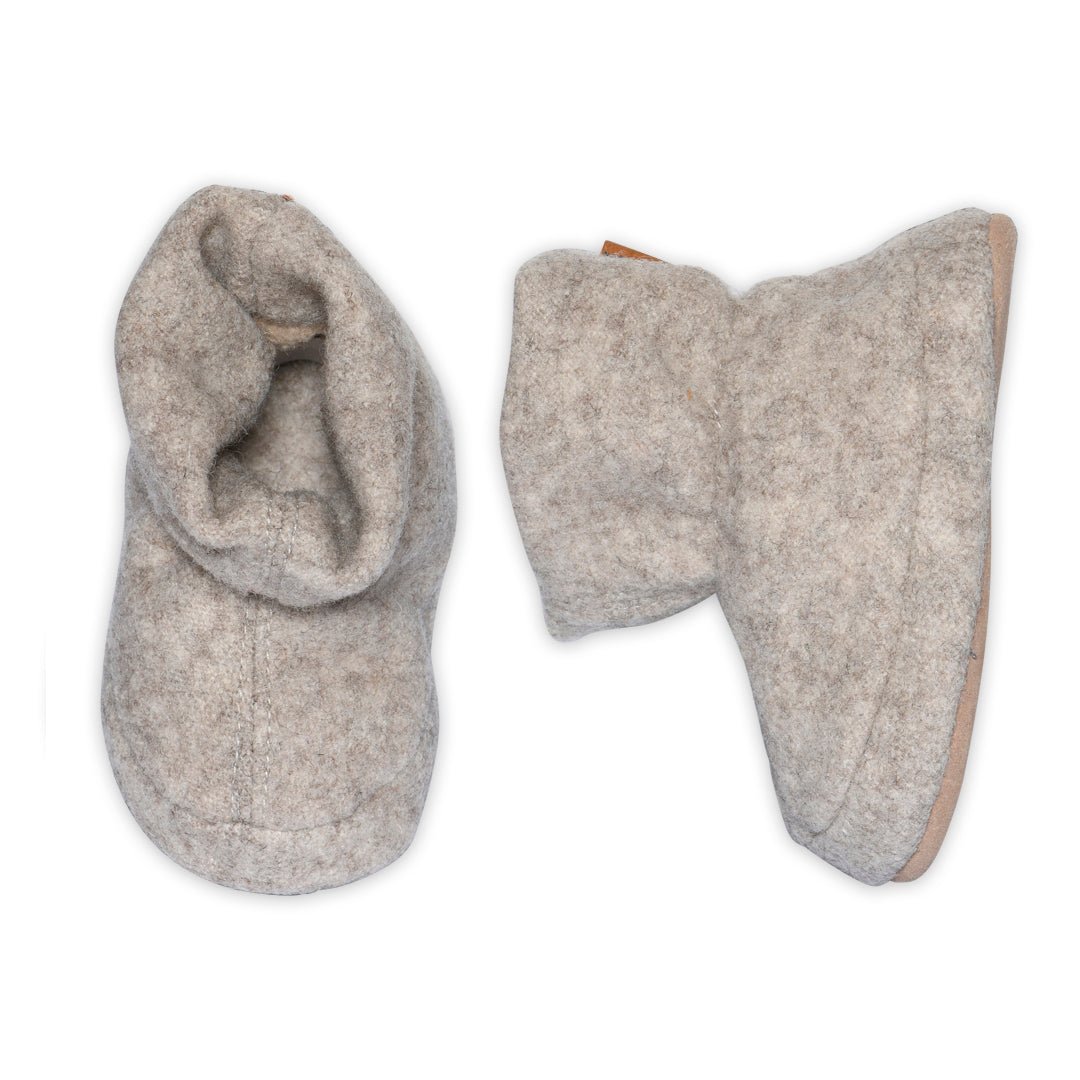 Melton Wolly ulltøfler – Beige Melange for barn - Brobrobrille