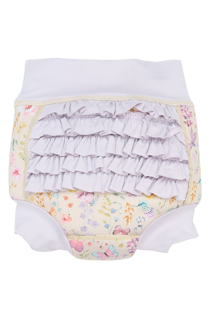 Mikk - Line Baby Badebleiebukse med volanger - Butterfly AOP for barn - Brobrobrille