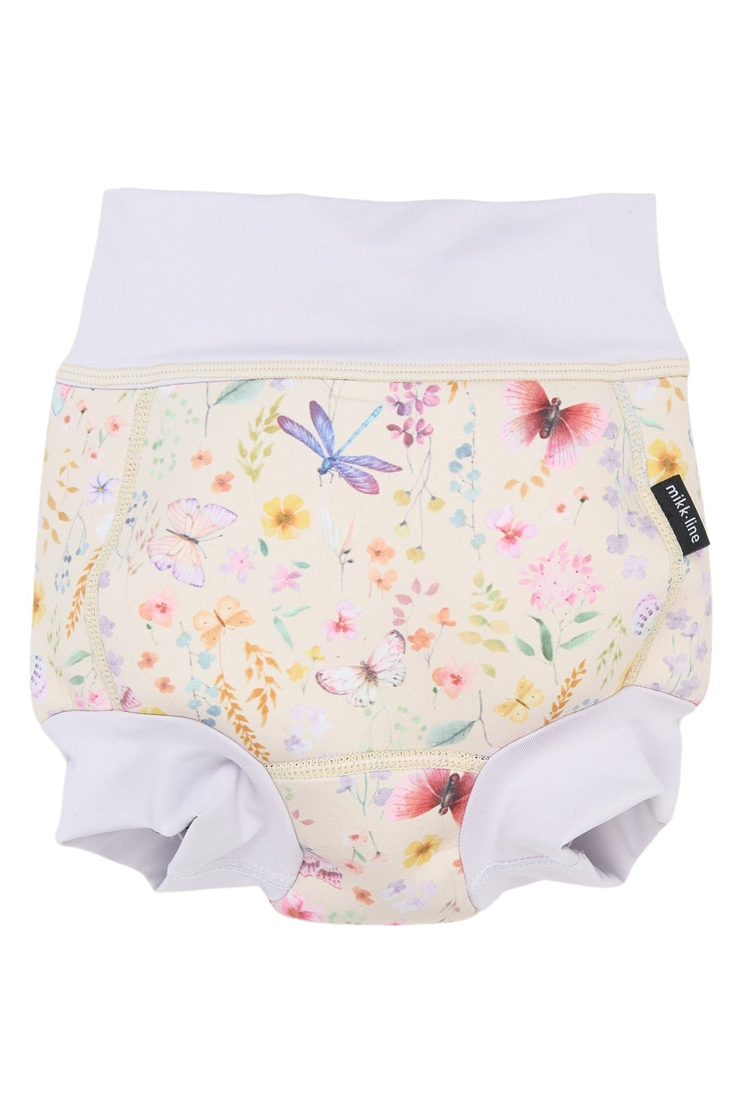 Mikk - Line Baby Badebleiebukse med volanger - Butterfly AOP for barn - Brobrobrille