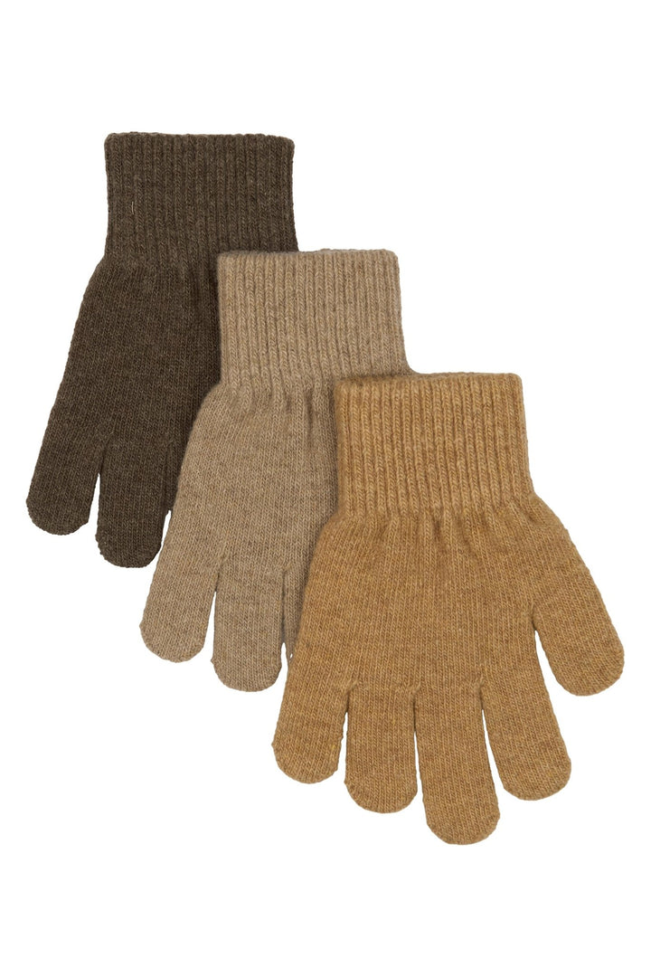 Mikk - Line Magic Gloves 3pk - Chocolate Chip / Melange Denver / Medal Bronze for barn - Brobrobrille