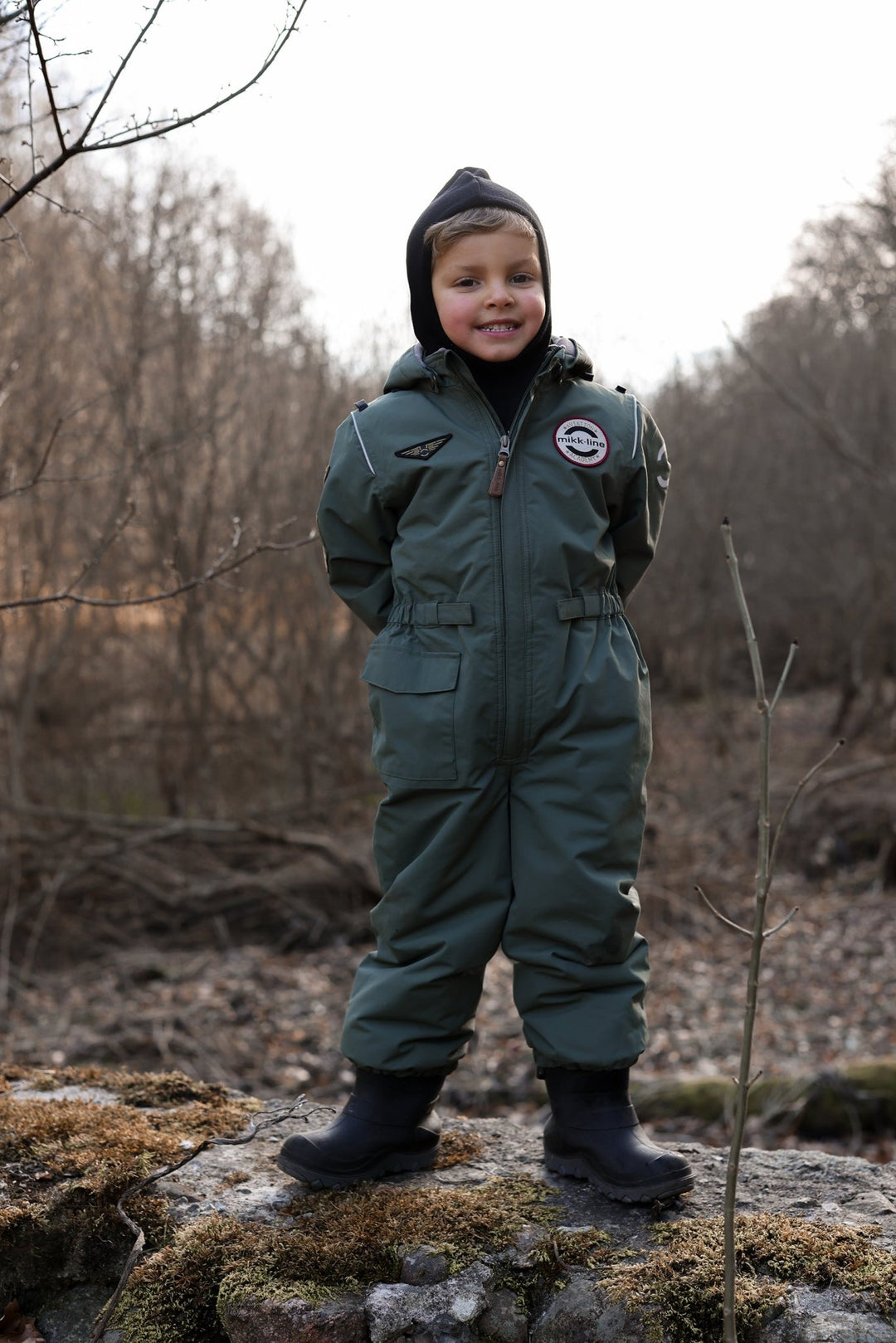 Mikk - Line Nylon Junior Suit Solid - Thyme for barn - Brobrobrille