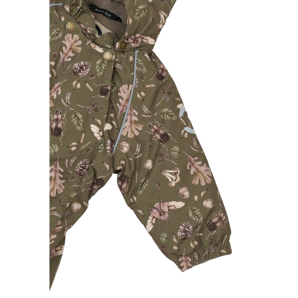 Mikk - Line Polyester Baby Suit Aop Forest - Burnt Olive for barn - Brobrobrille