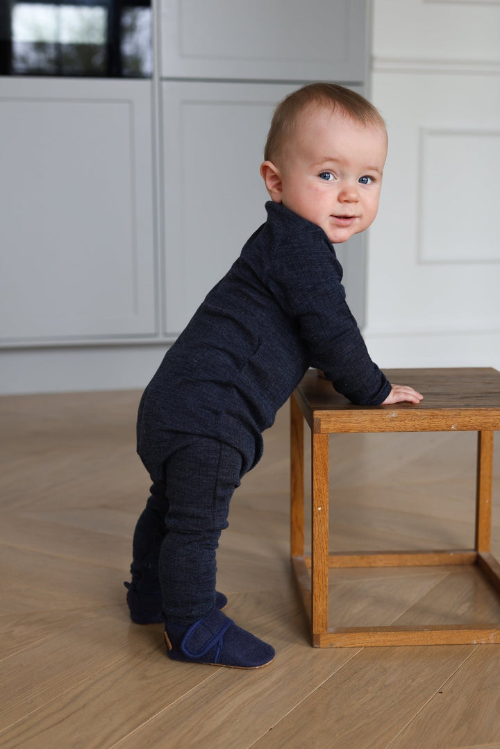 Mikk - Line Prewalker Felt Babysko - Blue Nights for barn - Brobrobrille