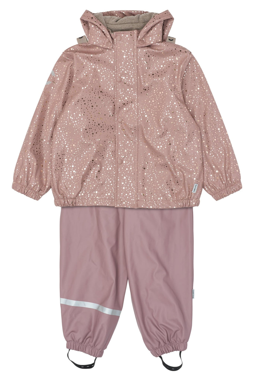 Mikk-Line PU Rain Set fleecefôret regnsett for barn - Foil Dot AOP for barn - Brobrobrille