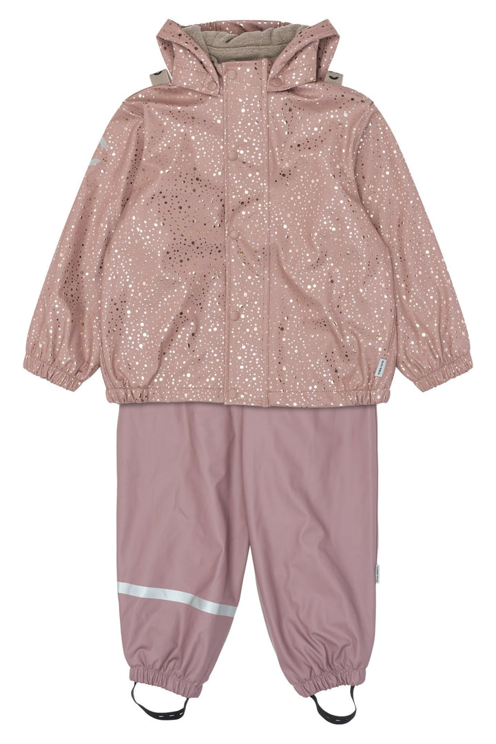 Mikk-Line PU Rain Set fleecefôret regnsett for barn - Foil Dot AOP for barn - Brobrobrille