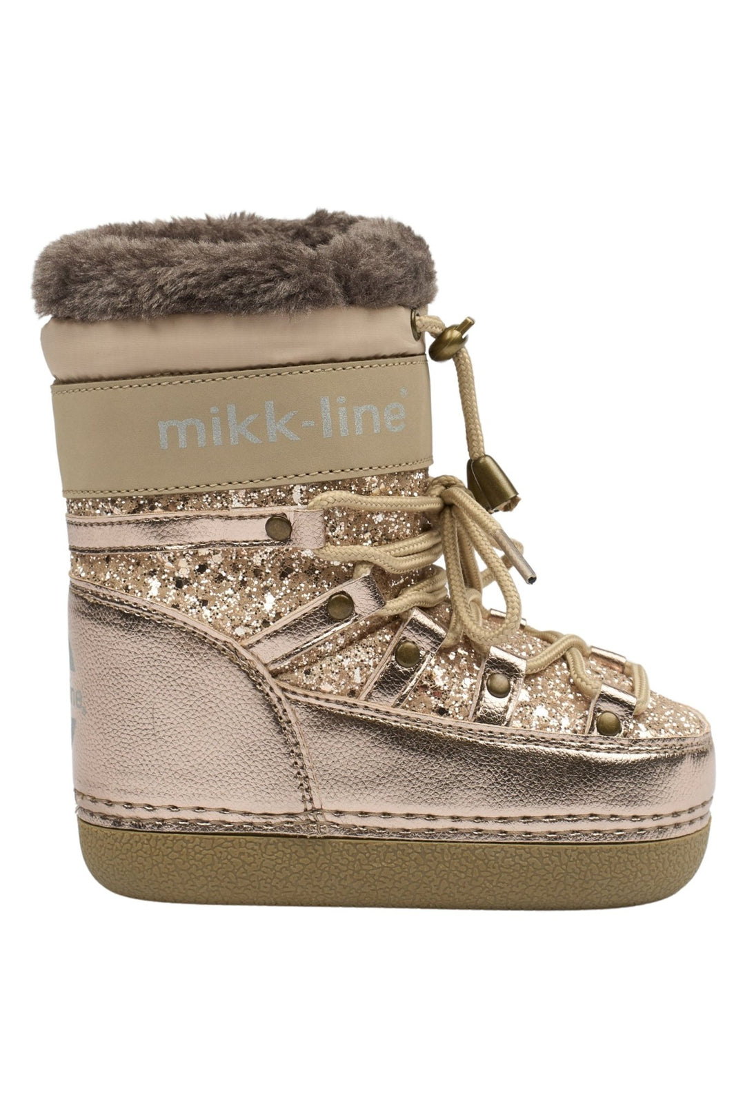 Mikk - Line Snow Boot Glitter - Champagne Glitter for barn - Brobrobrille