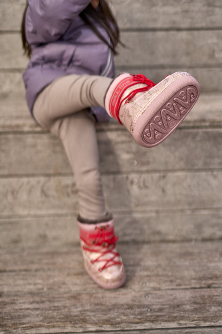 Mikk-Line Snow Boot Glitter Polished vinterstøvler for barn - Adobe Rose for barn - Brobrobrille