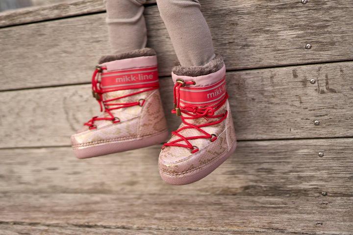 Mikk-Line Snow Boot Glitter Polished vinterstøvler for barn - Adobe Rose for barn - Brobrobrille