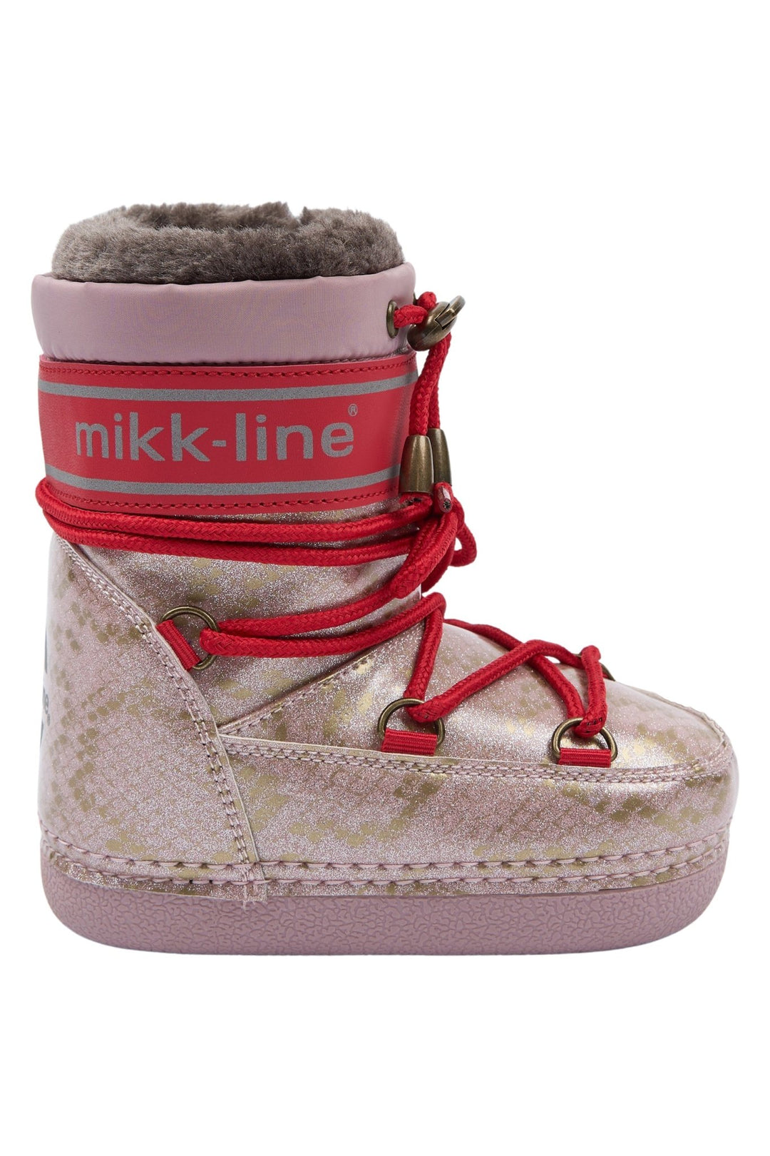 Mikk-Line Snow Boot Glitter Polished vinterstøvler for barn - Adobe Rose for barn - Brobrobrille