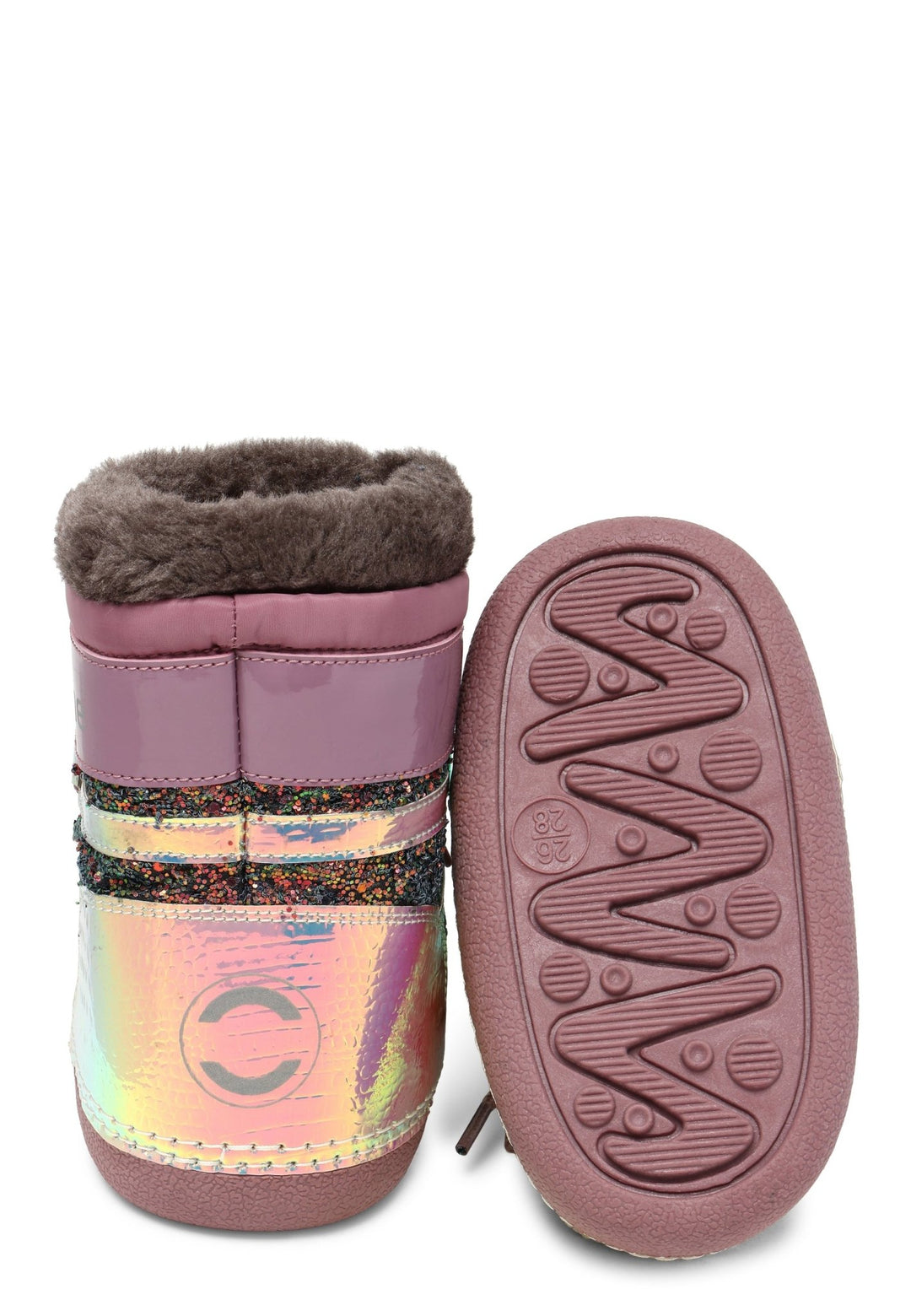 Mikk - Line Snow Boot Glitter - Rose Brown for barn - Brobrobrille